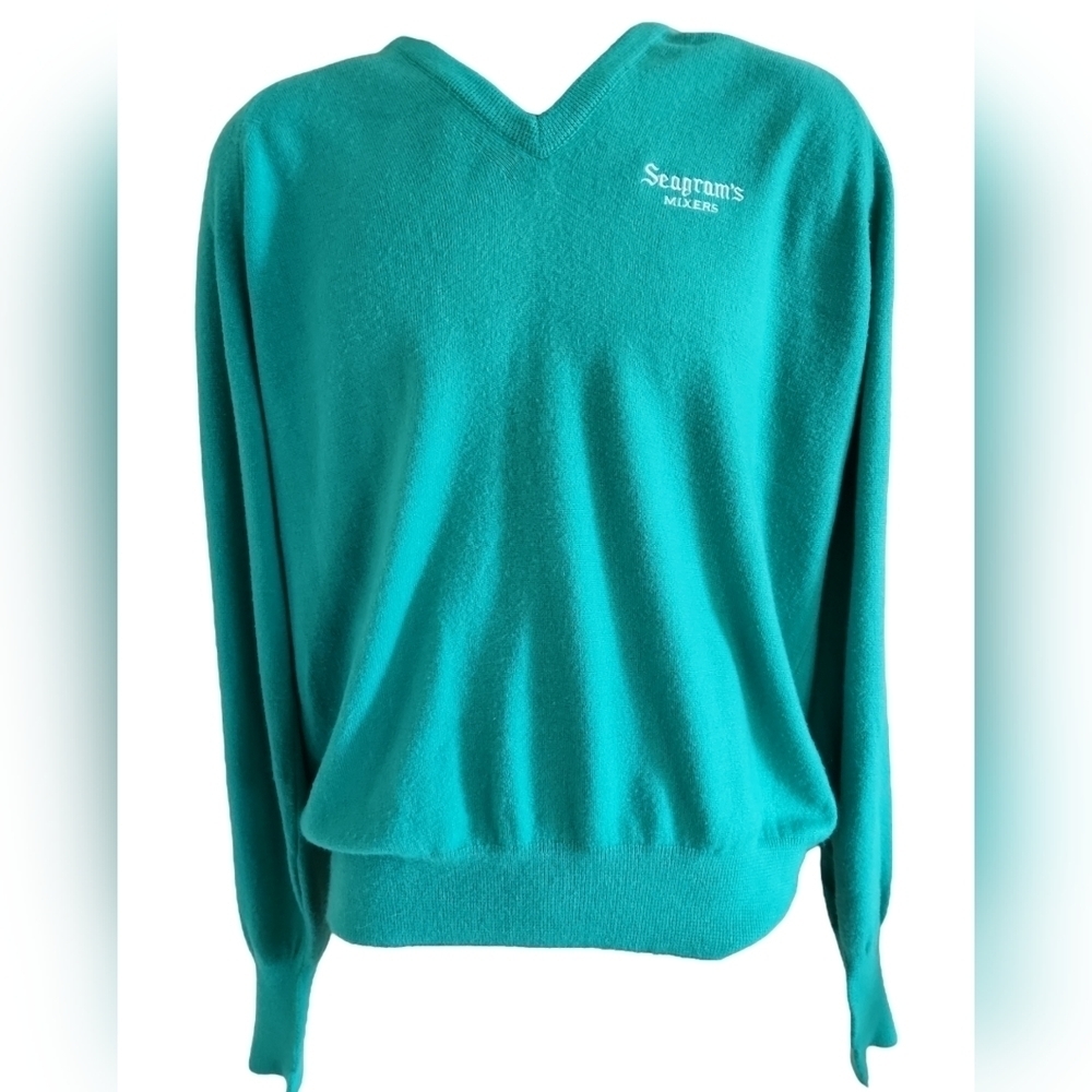 Vintage Seagram's Mixers V Neck Pullover Sweater